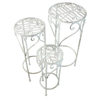 Set di 3 fioriere in stile provenzale in Acciaio cm 37x37x72 - DRISCOLL