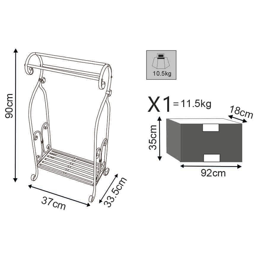 Portasciugamani in Acciaio cm 37x33x90 - DEWAYNE