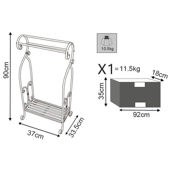 Portasciugamani in Acciaio cm 37x33x90 - DEWAYNE