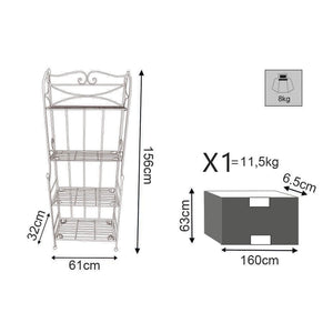 Etagère 4 piani in Acciaio cm 61x32x156 - ERN