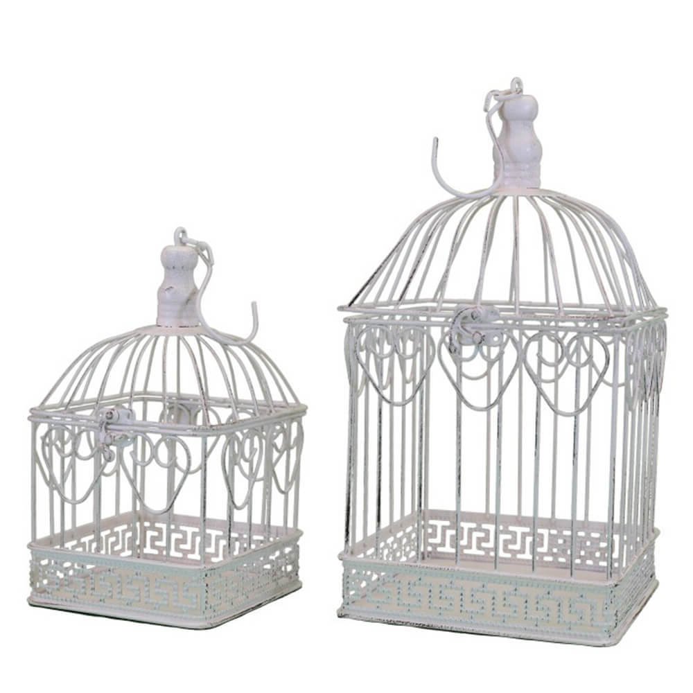 Set di 2 gabbie rettangolari in Acciaio cm 18 5x19x42 - HUBERT