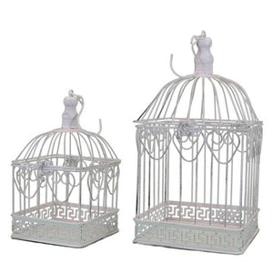 Set di 2 gabbie rettangolari in Acciaio cm 18 5x19x42 - HUBERT