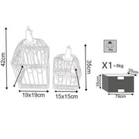 Set di 2 gabbie rettangolari in Acciaio cm 18 5x19x42 - HUBERT