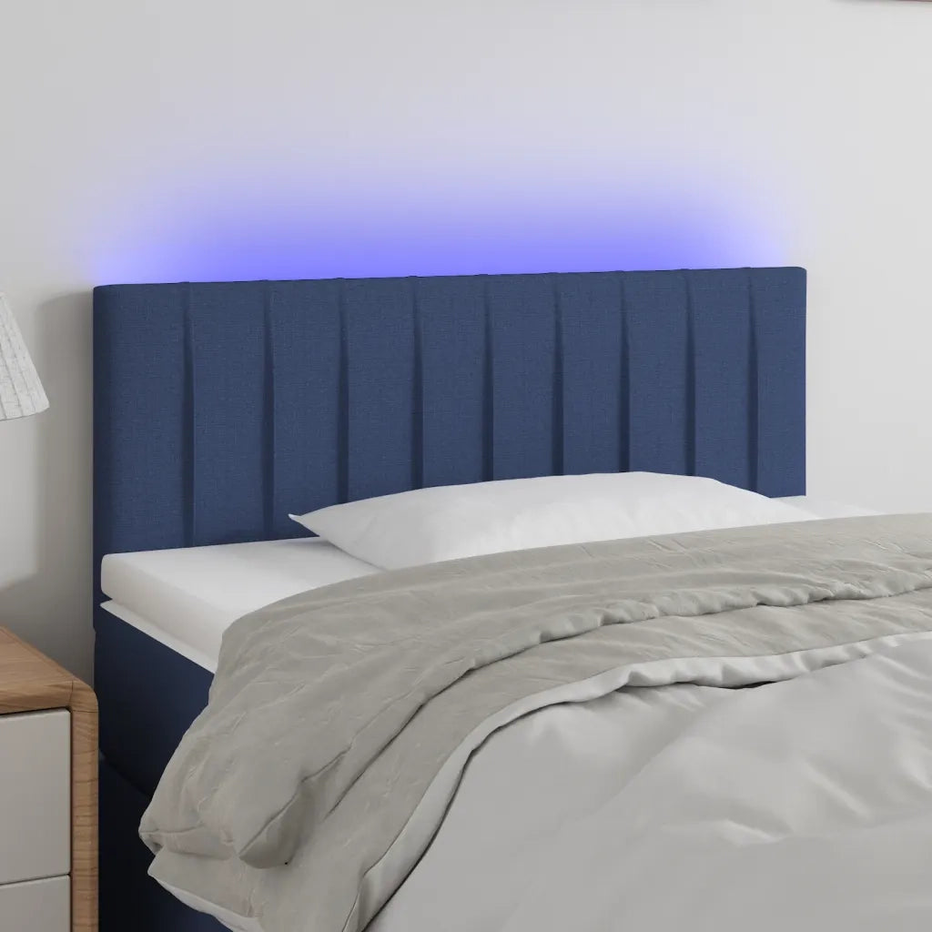 Testiera a LED-Testata con LED Blu 90x5x78/88 cm in Tessuto 430769