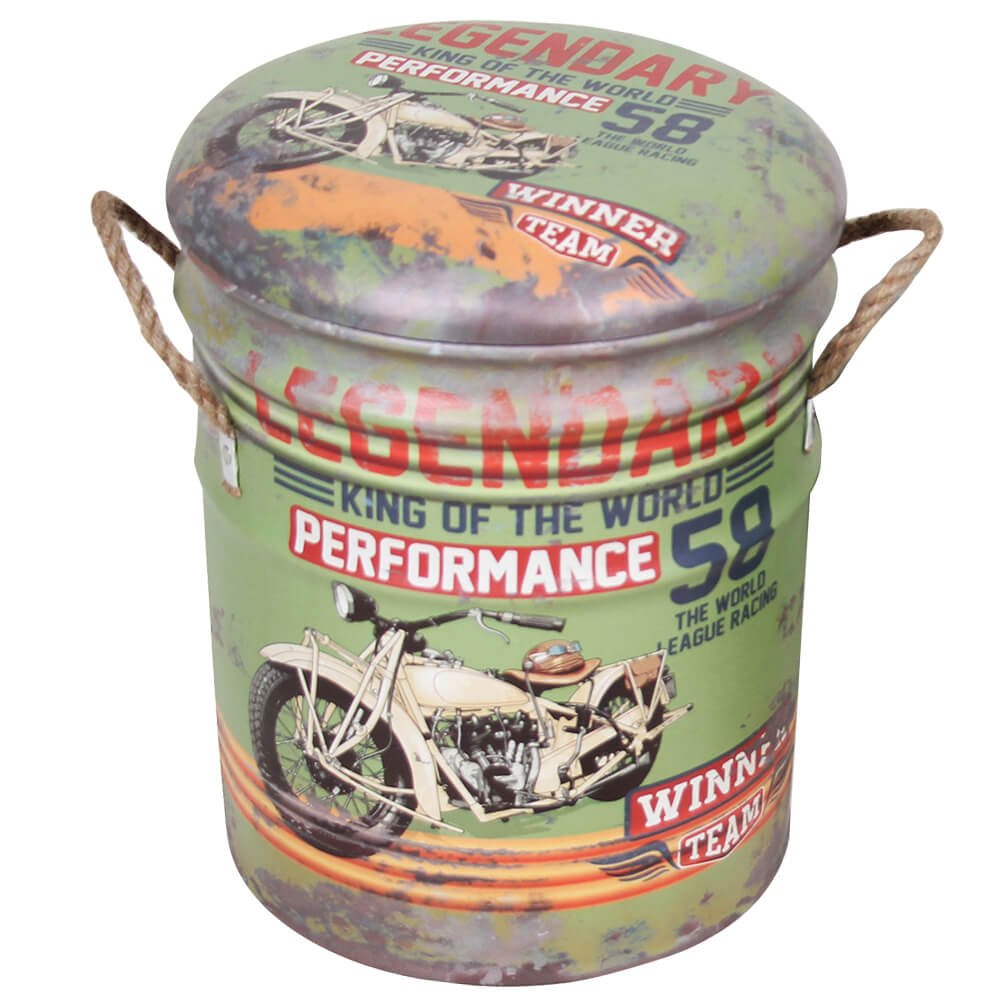 Set di 2 pouf contenitore Rotondo poggiapiedi in MDF PVC cm 30x30x38 - LENNY