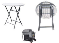 Tavolo catering alto Rotondo 60 in Acciaio Plastica cm 60x60x110 - RANDALL