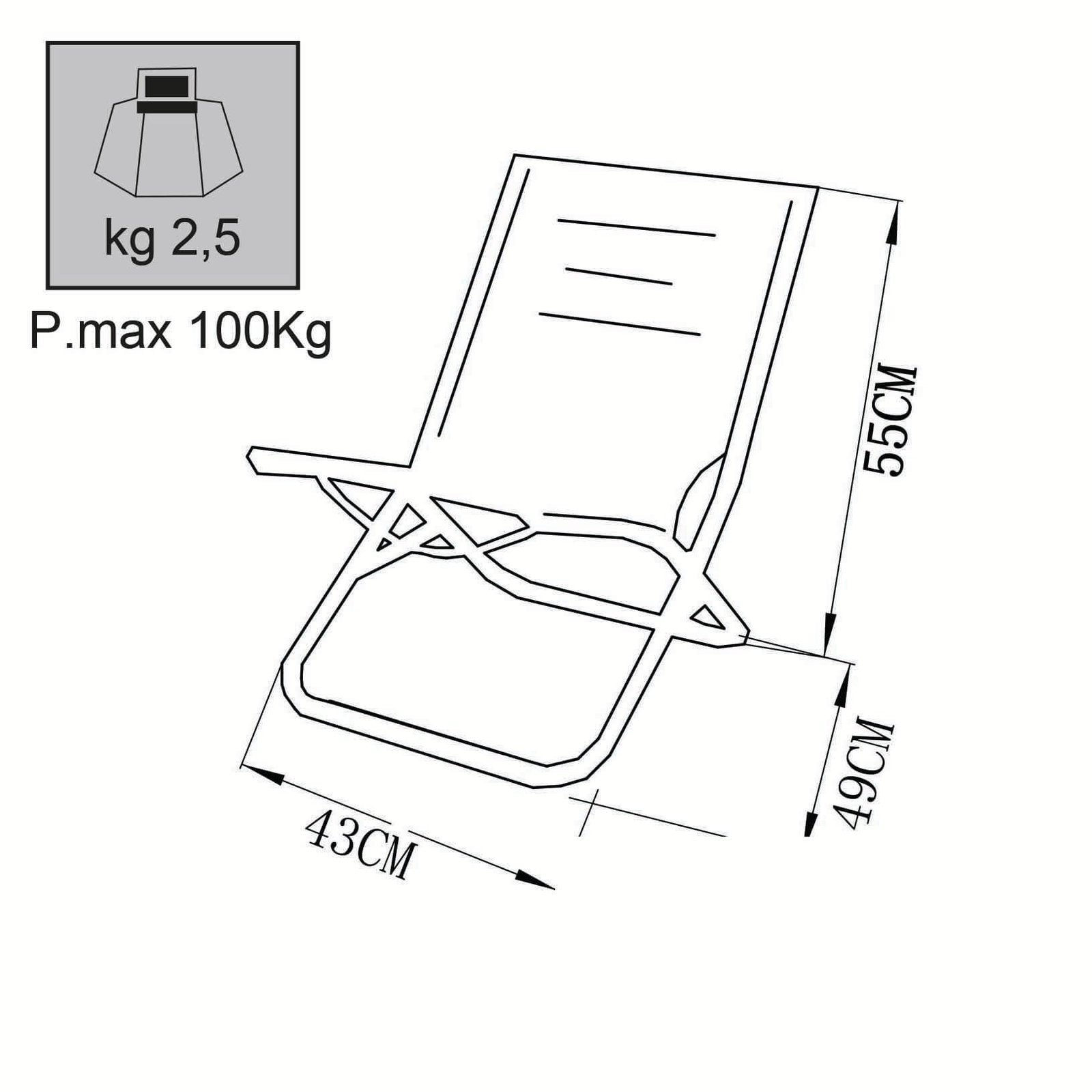 Spiaggina prendisole Pieghevole colori casuale in Acciaio Oxford cm 49x43x55 - JOHNNY