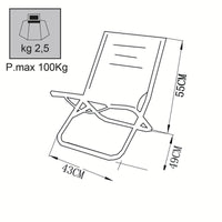 Spiaggina prendisole Pieghevole colori casuale in Acciaio Oxford cm 49x43x55 - JOHNNY