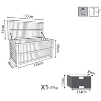 Baule porta cuscini da Giardino in Legno Acacia cm 130x55x59 - COOPER