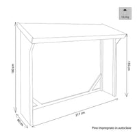 Legnaia da Giardino impregnata in Legno cm 217x80x180 - SACHEVERELL