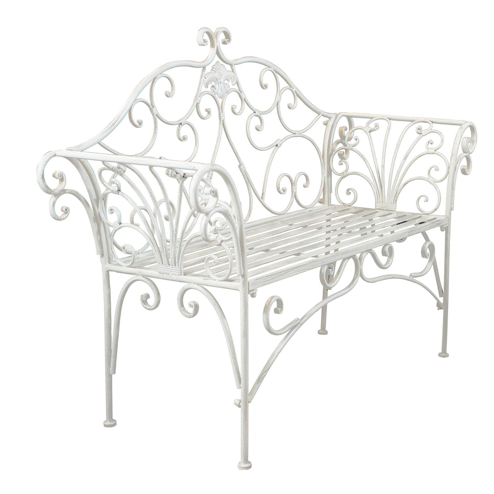 Panca 2 posti stile provenzale in Acciaio cm 136x46x96 - SHEARD