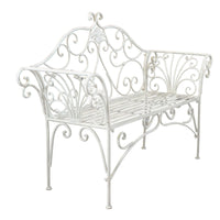 Panca 2 posti stile provenzale in Acciaio cm 136x46x96 - SHEARD