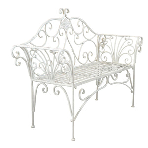 Panca 2 posti stile provenzale in Acciaio cm 136x46x96 - SHEARD