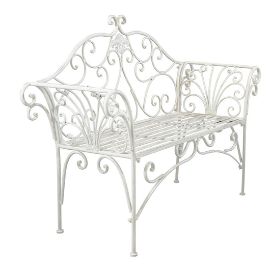 Panca 2 posti stile provenzale in Acciaio cm 136x46x96 - SHEARD