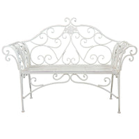 Panca 2 posti stile provenzale in Acciaio cm 136x46x96 - SHEARD