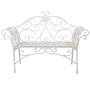 Panca 2 posti stile provenzale in Acciaio cm 136x46x96 - SHEARD