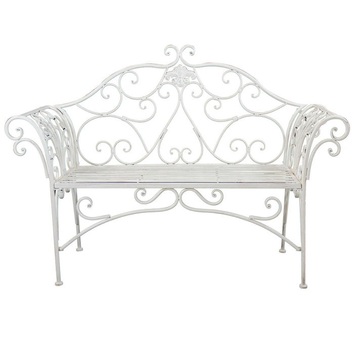 Panca 2 posti stile provenzale in Acciaio cm 136x46x96 - SHEARD