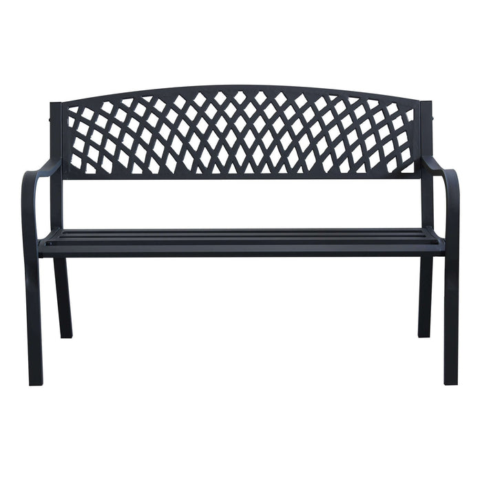 Panchina da Giardino 2 posti in Acciaio Acciaio cm 128x85x56 - SHELDON