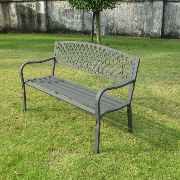 Panchina da Giardino 2 posti in Acciaio Acciaio cm 128x85x56 - SHELDON