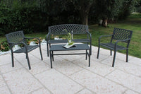 Panchina da Giardino 2 posti in Acciaio Acciaio cm 128x85x56 - SHELDON