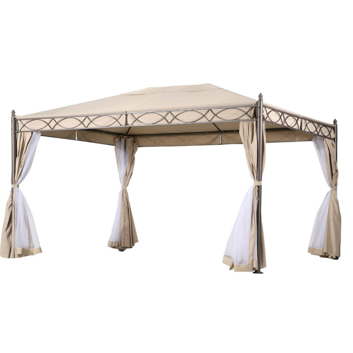 Gazebo da Giardino 3x4 con pareti in acciaio poliestere - HUFFIE