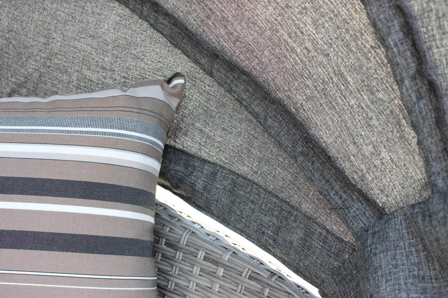 Divano Rotondo da esterno con cuscini in Wicker Alluminio cm 180x180x80 - LYNTON