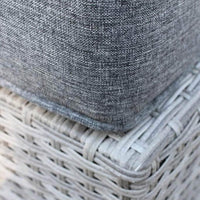 Divano da esterno con 2 pouf con cuscino in Wicker Alluminio cm 208x91x75 - DUPLE