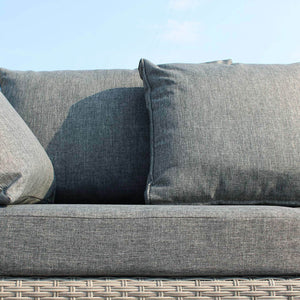 Divano da Giardino con pouf intreccio in Wicker Alluminio cm 210x80x66 - SEFTON