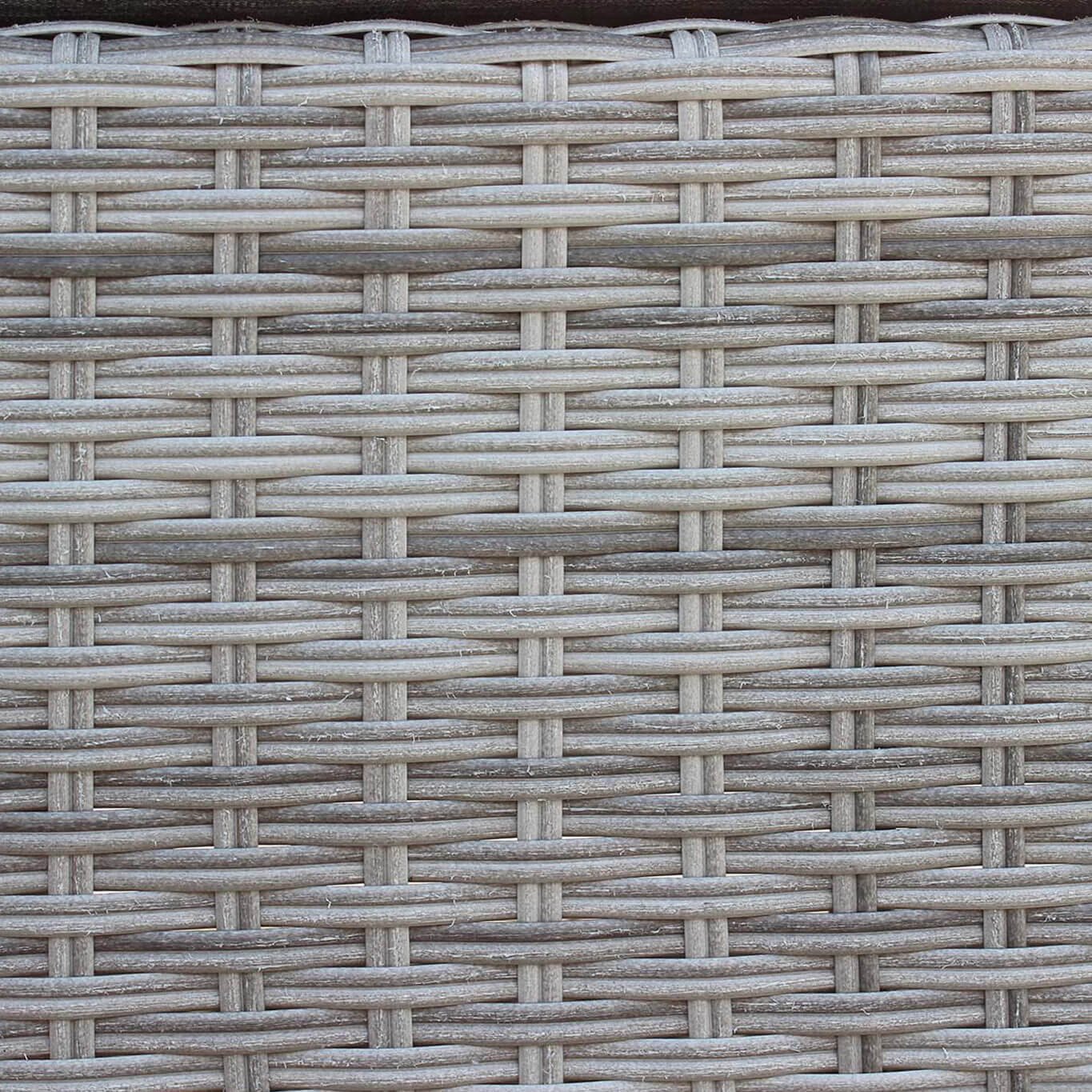 Divano da Giardino con pouf intreccio in Wicker Alluminio cm 210x80x66 - SEFTON