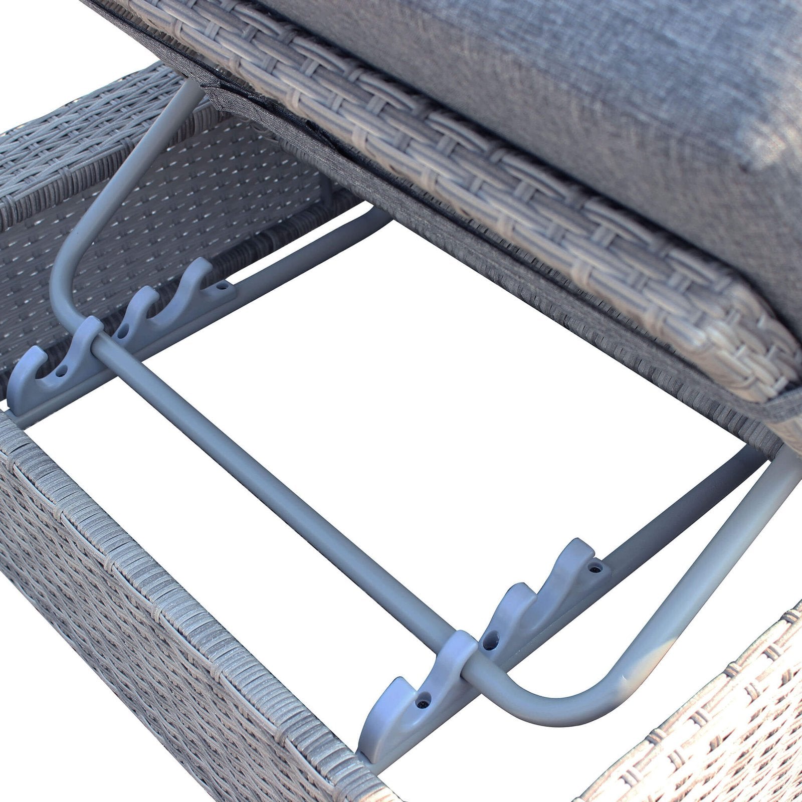 Divano da Giardino con pouf intreccio in Wicker Alluminio cm 210x80x66 - SEFTON