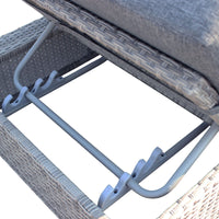 Divano da Giardino con pouf intreccio in Wicker Alluminio cm 210x80x66 - SEFTON