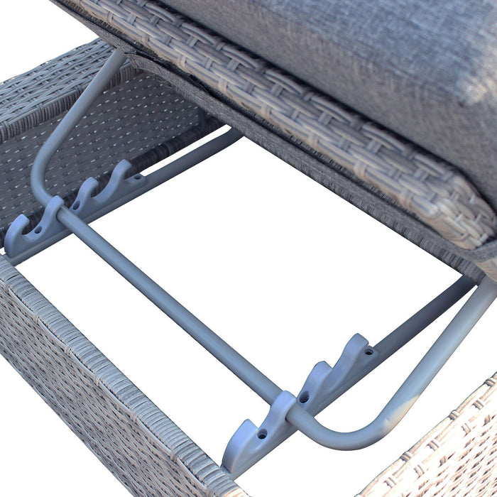 Divano da Giardino con pouf intreccio in Wicker Alluminio cm 210x80x66 - SEFTON