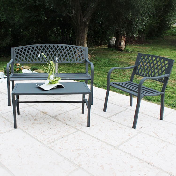 Poltrona da Giardino in Acciaio Acciaio cm 60x83x56 - SHELDON