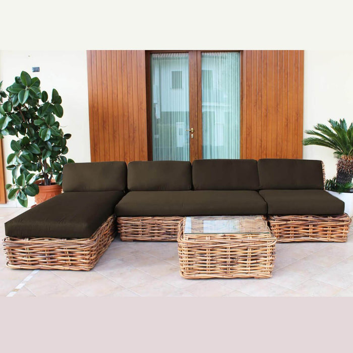 Poltrona da Giardino con cuscino in Rattan naturale - NATUR