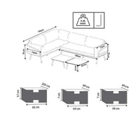 Salotto ad Angolo per esterno con Tavolino in Alluminio - DEFOREST