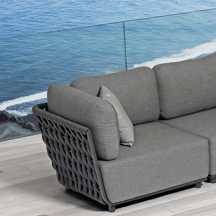 Poltrona angolare sinistra in Alluminio Textilene Poliestere cm 85x102x83 - ZED