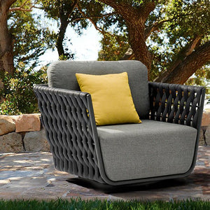 Poltrona da Giardino in Alluminio Textilene Poliestere cm 85x93x83 - ZED