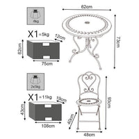 Set tavolo con 2 sedie in Acciaio cm 62x62x73 - MANLEY
