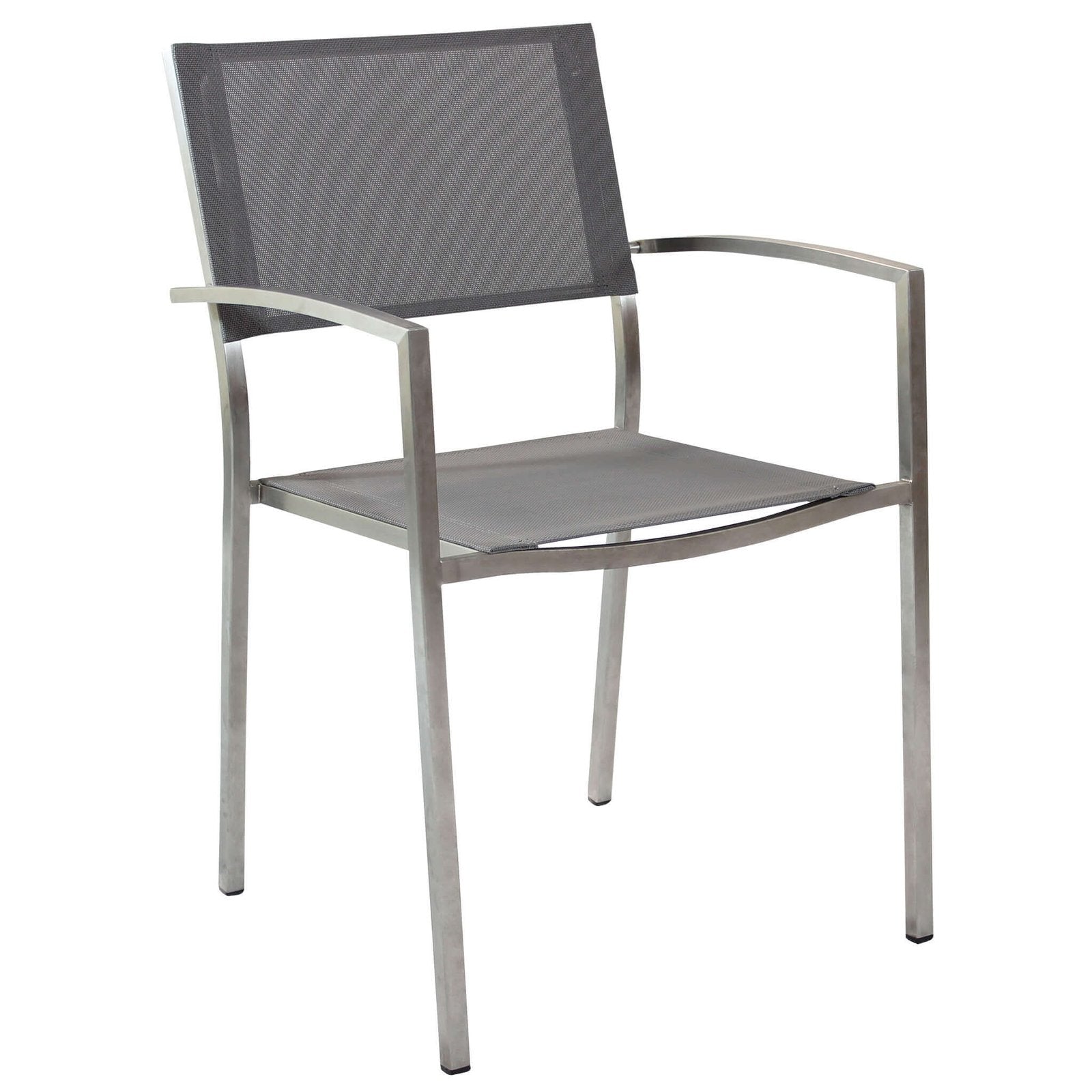 Poltrona da Giardino Impilabile in Acciaio Textilene cm 56x54x83 - DOLPH