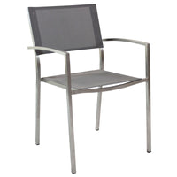 Poltrona da Giardino Impilabile in Acciaio Textilene cm 56x54x83 - DOLPH