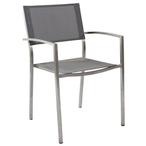 Poltrona da Giardino Impilabile in Acciaio Textilene cm 56x54x83 - DOLPH