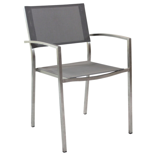 Poltrona da Giardino Impilabile in Acciaio Textilene cm 56x54x83 - DOLPH