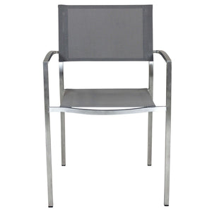 Poltrona da Giardino Impilabile in Acciaio Textilene cm 56x54x83 - DOLPH