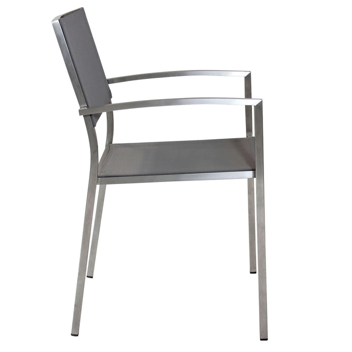 Poltrona da Giardino Impilabile in Acciaio Textilene cm 56x54x83 - DOLPH