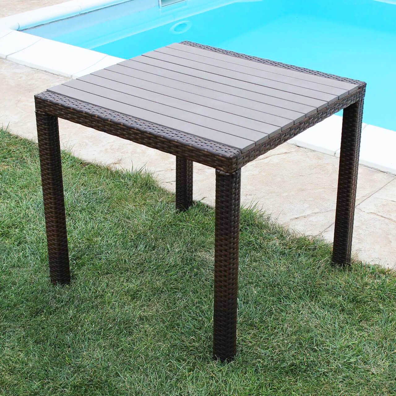 Tavolo da Giardino con Rattan Sintetico cm 80x80 - CORBIN