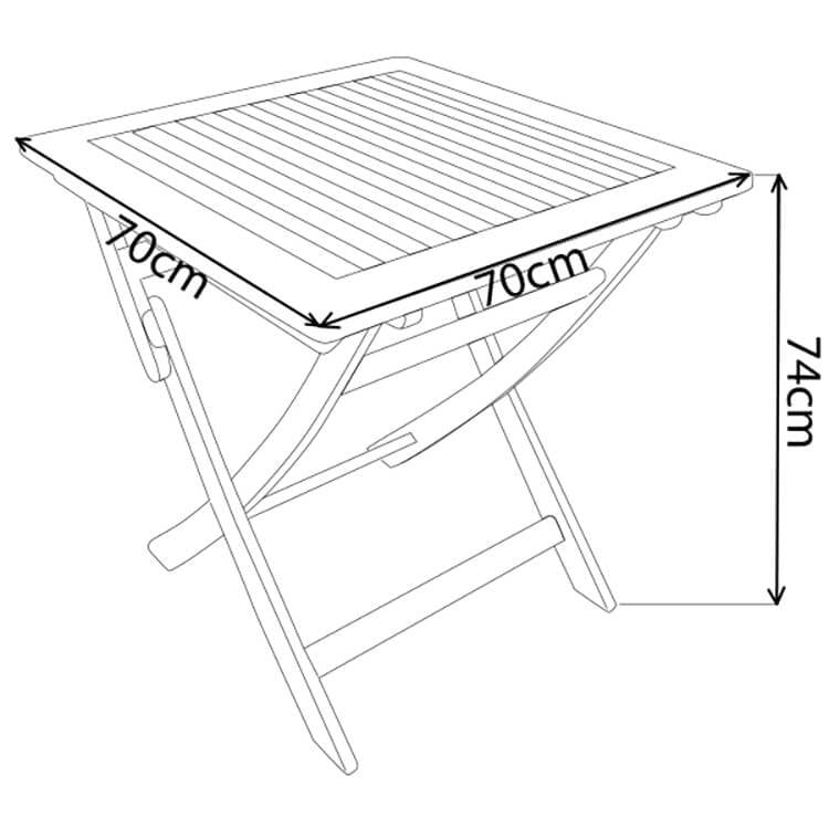 Tavolino da Giardino Pieghevole 70x70 - JASPER