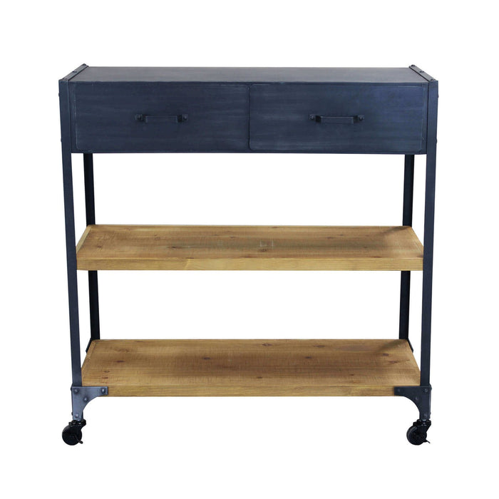 Scaffale con ruote in Acciaio Legno cm 90 5x39 5x92 5 - JOLYON