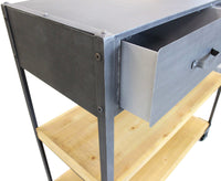 Scaffale con ruote in Acciaio Legno cm 90 5x39 5x92 5 - JOLYON