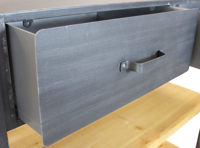 Scaffale con ruote in Acciaio Legno cm 90 5x39 5x92 5 - JOLYON