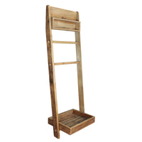 Scaffale da bagno stendino in Pino riciclato cm 62x45x175 - PINE